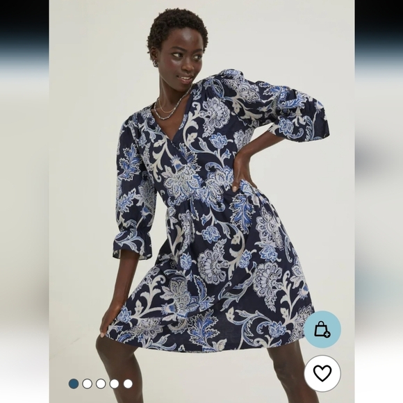 Fat Face Plus Size Maddox Blue Paisley Print Faux Wrap Dress With Pockets 20 - Picture 16 of 16